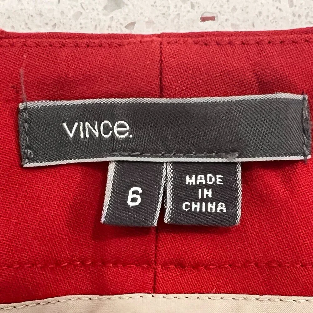 Vince Geranium Red Track Trouser SZ 6 - Picture 8 of 9
